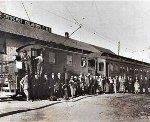 Trolley cars at Pitcher, OK.